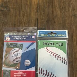 Baseball Party Invitations and Thank You Cards